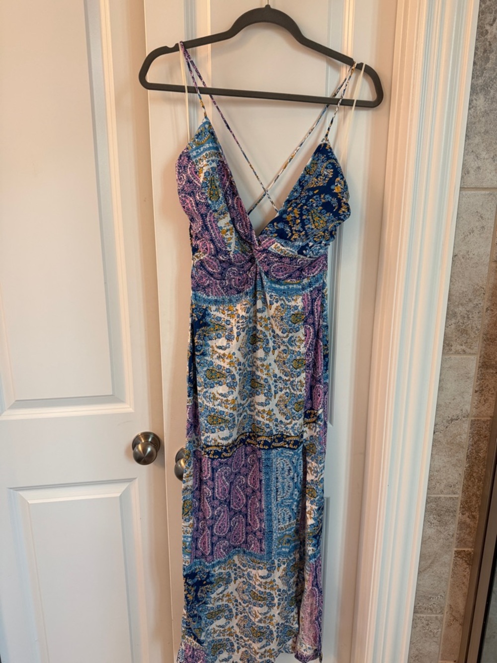 Zara Blue & Purple Paisley Maxi Dress
